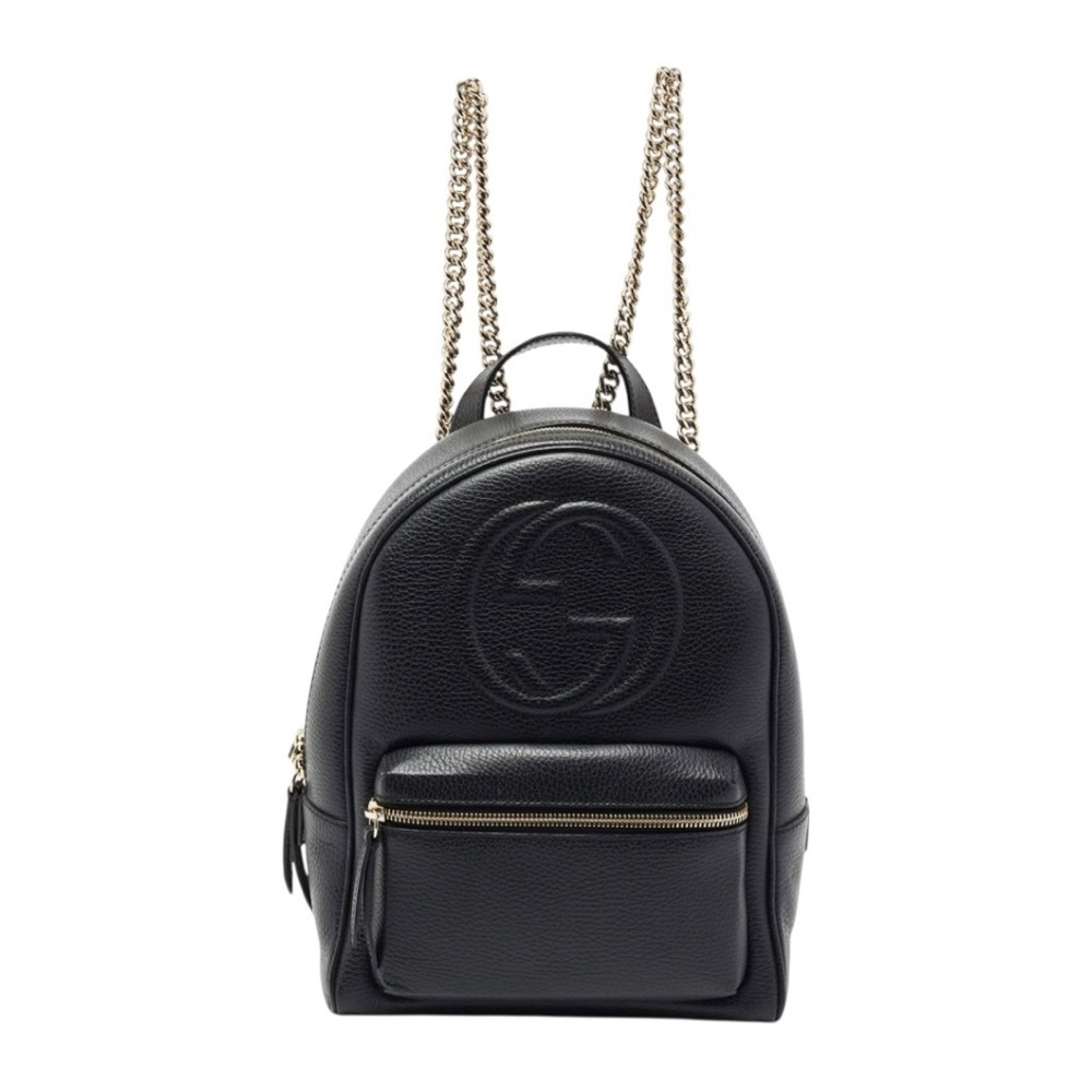 Gucci Black Leather Soho Chain Backpack – Vintage - Picture 10 of 10
